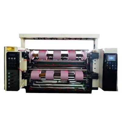 PLC kontrolü 5 KW Geri sarma ve kesme makinesi 460mm sarma çapı 20g-300g Kesme